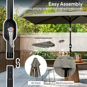 Light Grey 3x2m Rectangular Garden Parasol with Aluminium Tilt and Crank by Outsunny