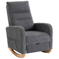Rocking Chair with Retractable Footrest and High Back for Relaxing at Home Grey AOSOM