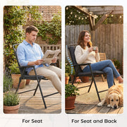 Garden Chair Cushions Set of 2 with Water Resistant Covers and Firm Foam Support Dark Grey Outsunny