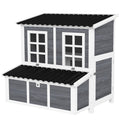 Wooden Chicken Coop with Nesting Box Slide-Out Tray and Perches for 4-6 Chickens by PawHut