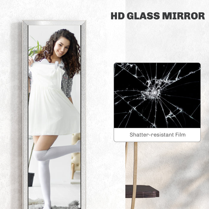 Glitter Frame Full Length Mirror Silver Elegant Home Decor by HOMCOM