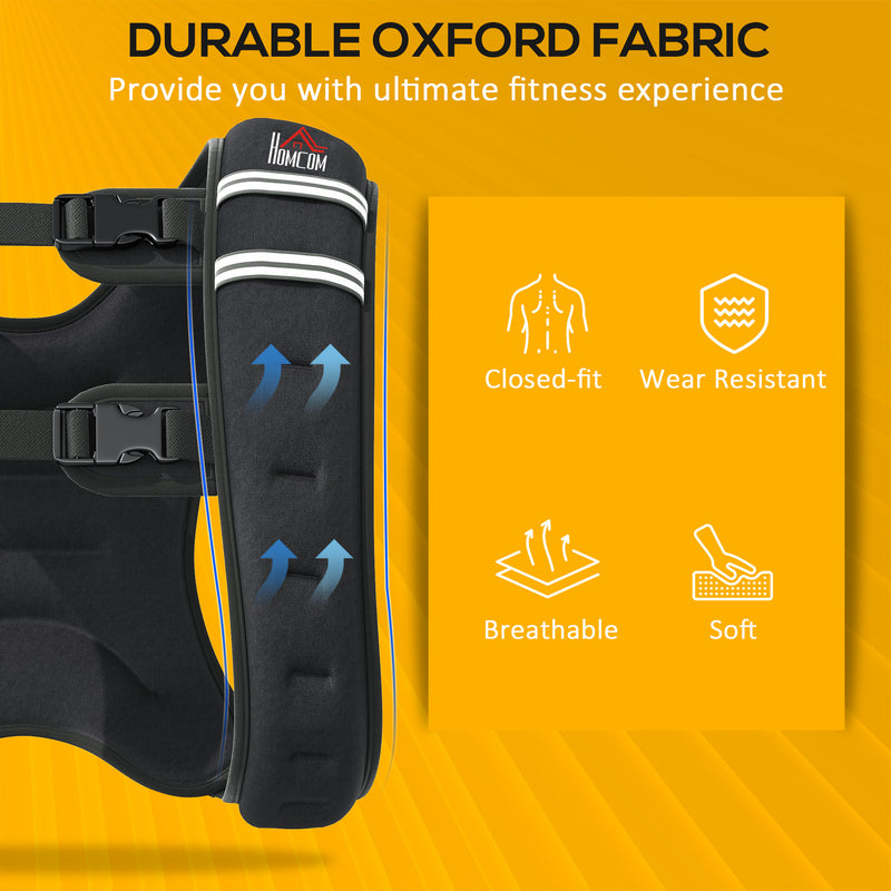 5kg Weighted Running Vest With Adjustable Straps and Reflective Safety Strips Grey AOSOM