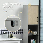 Bathroom Cabinet Furniture Set with Tall Storage and Adjustable Shelves Under Sink Grey AOSOM