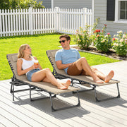 Adjustable Garden Sun Loungers Set of 2 with Side Table and Pillow for Outdoor Relaxing Outsunny