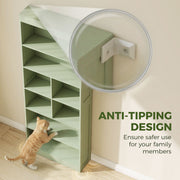 Tall Bookshelf with 4 Shelves for Extra Home Storage and Clutter-Free Rooms Bean Paste Green Homcom