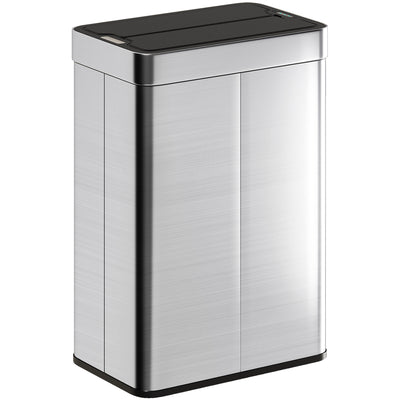 Sensor Kitchen Bin 55L Hands Free with Slim Space Saving Design Silver Tone Homcom