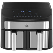 Dual Zone Air Fryer 8L 10 in 1 With Sync Cook Timer for Healthy Low Fat Meals Black