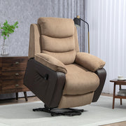 Brown Electric Lift Recliner Armchair for Elderly with Remote USB and Storage by HOMCOM