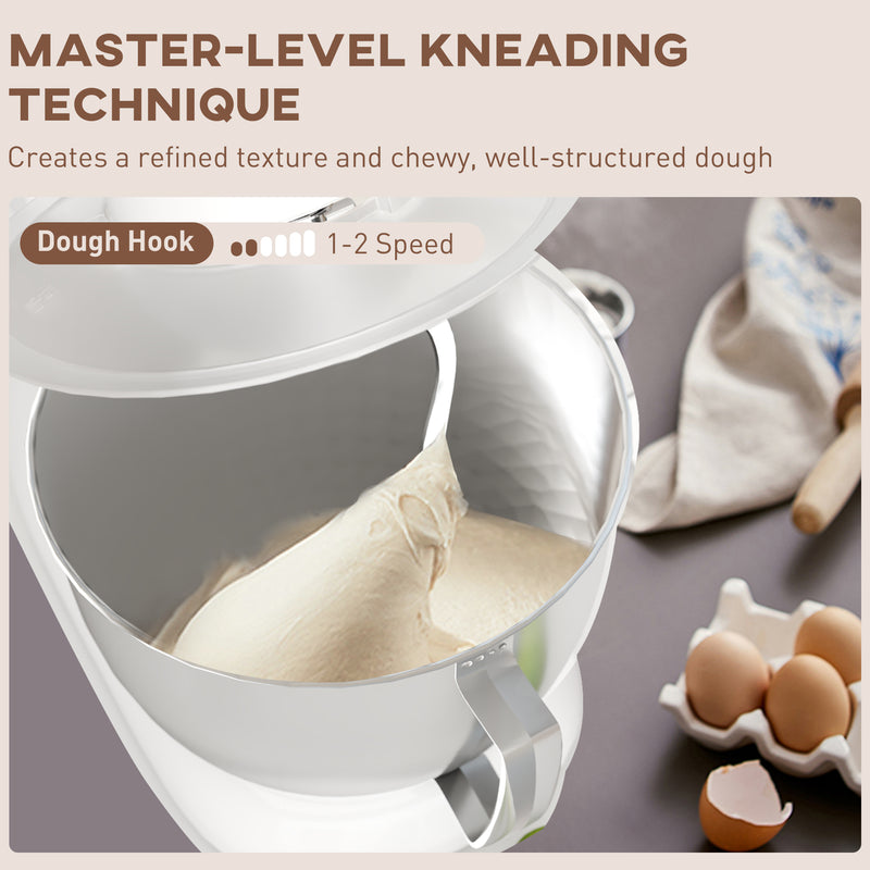 White 1300W Kitchen Stand Mixer with Accessories by HOMCOM