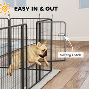 12 Panel Heavy Duty Dog Playpen with Doors for Medium Dogs 80 cm High Black by PawHut