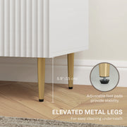 White Sideboard Buffet Cabinet with 3 Drawers and Adjustable Shelves by HOMCOM