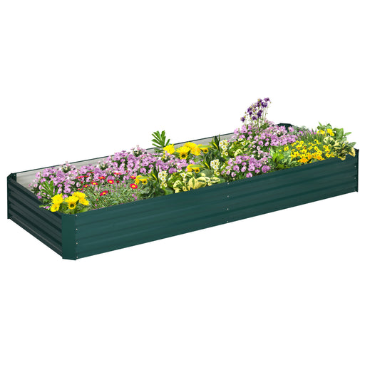 Green Metal Raised Garden Bed Planter Box for Flowers and Herbs Outdoor Use 241cm