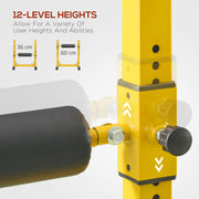 Adjustable Bulgarian Split Squat Stand With Foam Roller For Leg Workouts Yellow AOSOM