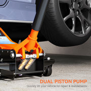 Hydraulic Trolley Jack for Easy Car Maintenance and Tyre Changes 2.5 Ton Orange AOSOM