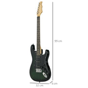 Electric Guitar Starter Set with 15W Amp and Carry Bag Perfect for Beginner Players Dark Green AOSOM