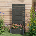 Black Garden Planter Box with Back Trellis 34 x 69.5cm by Outsunny