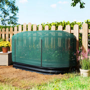 Galvanised Raised Garden Bed With Self Watering System and Mesh Cover 6x3ft Dark Grey Green AOSOM