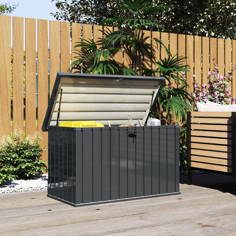 400L Galvanised Steel Garden Storage Box Weather Resistant by Outsunny