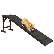 Non Slip Pet Ramp for Dogs and Cats With Carpeted Surface for Easy Climbing Brown and Grey AOSOM