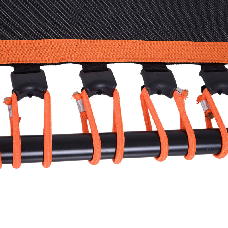 Adjustable Mini Fitness Trampoline With Handle Bar For Indoor Exercise Black Orange AOSOM