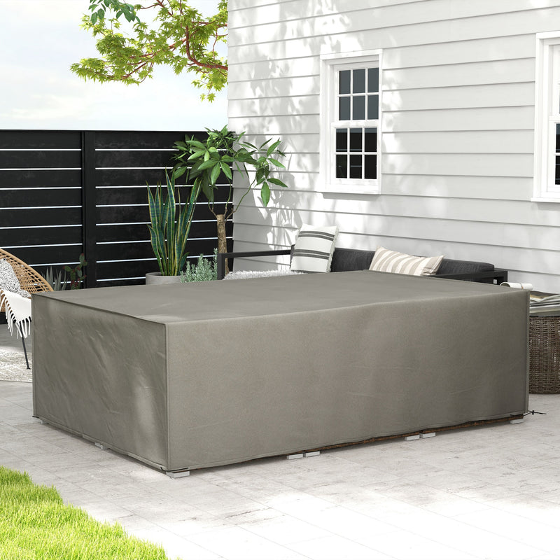Grey Waterproof Garden Furniture Cover 155 x 222cm Protects Outdoor Tables and Chairs