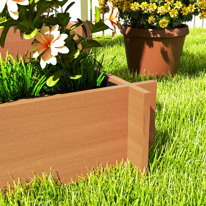 3 Tier Wooden Garden Planter with Trellis for Climbing Plants 95x95x110cm Brown by Outsunny