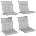 Garden Chair Cushion Set of 4 with Headrest and Back Support Water Repellent Light Grey Outsunny