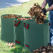 Set of 3 Green 272L Heavy Duty Garden Waste Bags With Handles Foldable and Reusable by Outsunny