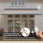 Light Grey 3.5 x 3 m Electric Retractable Awning UV50+ with Remote Control by Outsunny