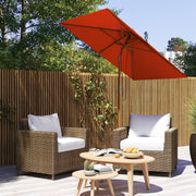 Orange Wooden Garden Parasol with Crank Handle for Outdoor Shade by Outsunny