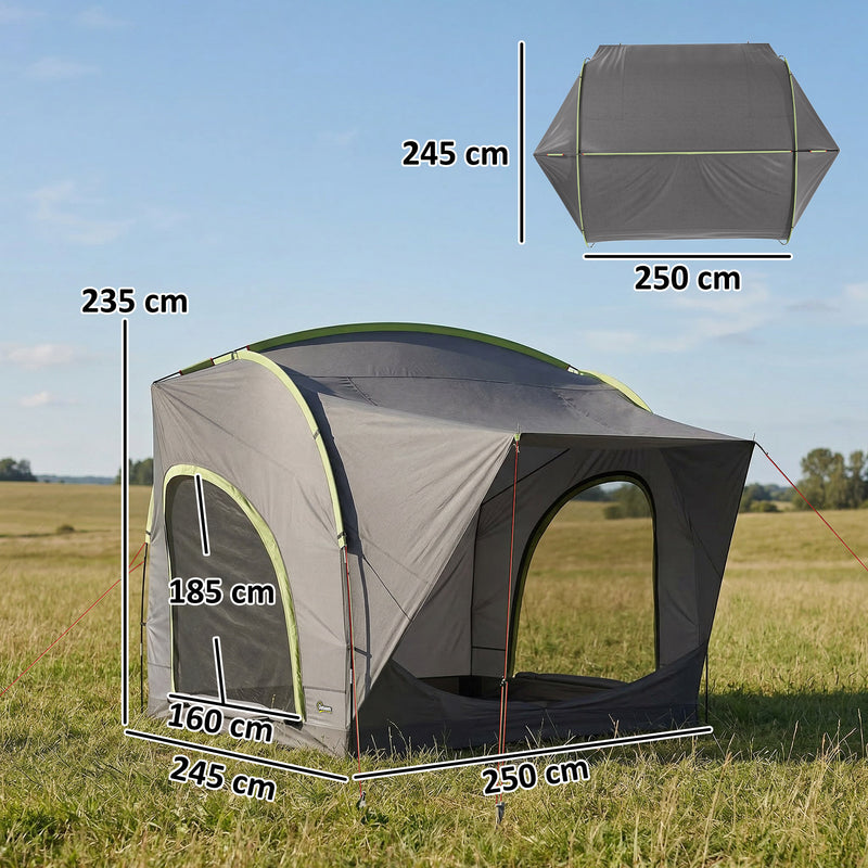 SUV Tailgate Tent Waterproof Shelter for Camping and Picnics with Tall Standing Room Grey