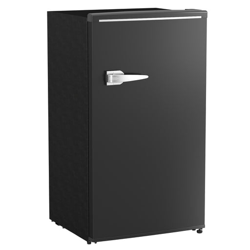 Black 85L Retro Under Counter Fridge with Chiller Box and Glass Shelves by HOMCOM