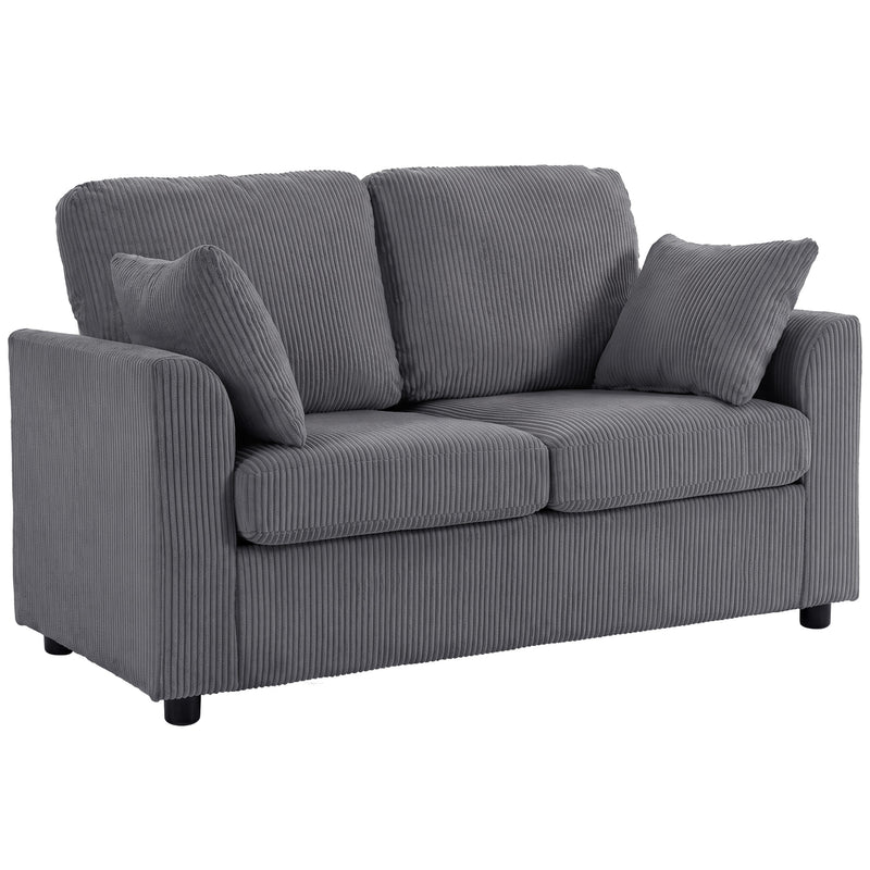 2 Seater Sofa for Small Living Rooms with Firm Support and Soft Corduroy Upholstery