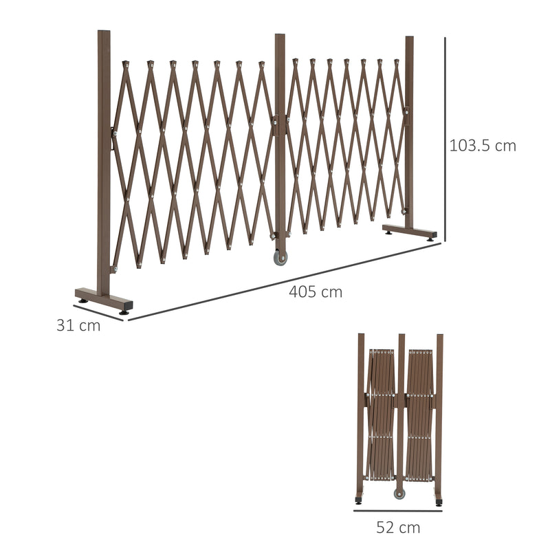 Dark Brown Aluminium Garden Trellis Screen 4m Freestanding Expandable Fence Panel
