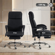 Massage Office Chair with Lumbar Heat and Reclining Backrest for Home Office Support Black AOSOM