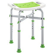 Adjustable Height Aluminium Shower Stool With Non Slip Feet For Bathroom Safety Green