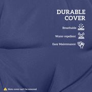 Garden Chair Cushions Set of 4 with Extra Padding and Tie Fastenings Dark Blue Outsunny