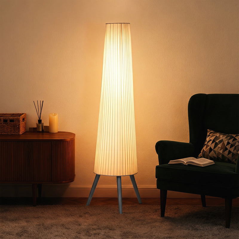 Floor Lamp with 3-Level Dimming for Relaxing or Reading in Living Room or Bedroom White Homcom