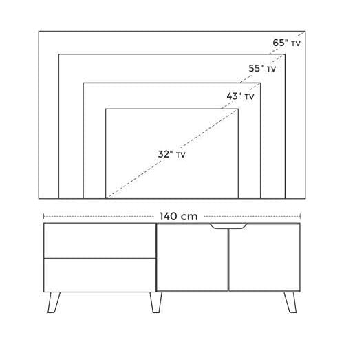 Vasagle 2 Door TV Cabinet for 60" TVs