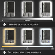 Silver LED Bathroom Mirror 50 x 70 cm with Bluetooth and Anti-Fog Function