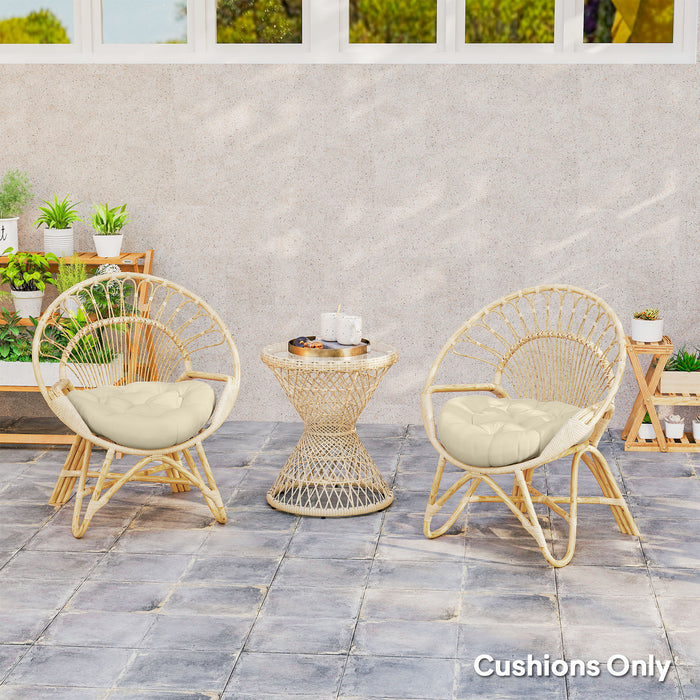Set of Two Beige 60cm Outdoor Cushions Weather Resistant by Outsunny