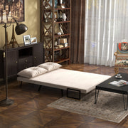 4 in 1 Velvet Feel Double Sofa Bed with Pillows Converts to Lounger or Recliner Beige