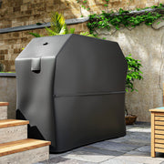 Black Waterproof BBQ Cover 600D Oxford Fabric Rip-Proof with Windproof Straps 147cm by Outsunny