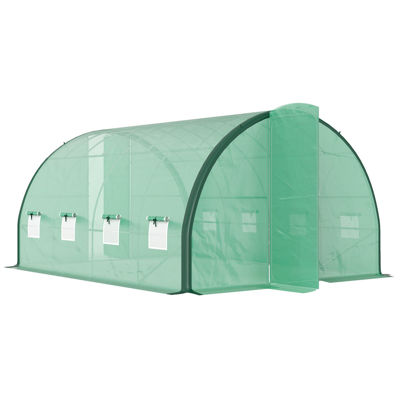 Large Polytunnel Greenhouse with Windows and Doors 4x3m by Outsunny