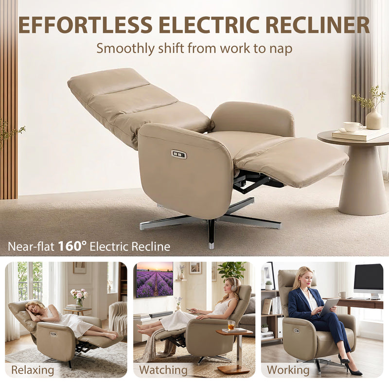 Electric Recliner Chair With Full-Body Support and USB Charging for Living Room Comfort