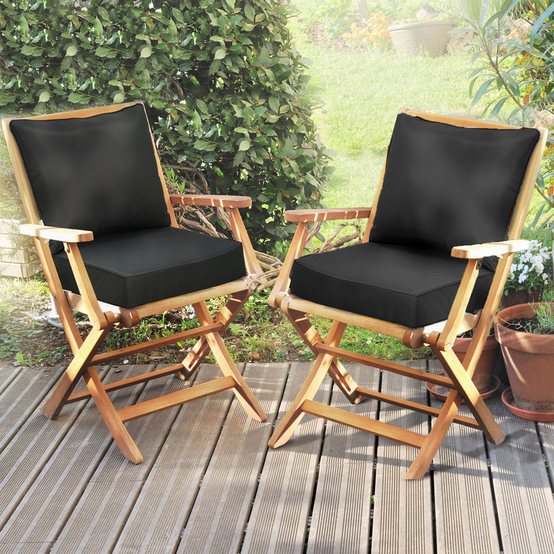 4 Piece Outdoor Chair Cushion Set for Garden or Patio with Soft Seat and Back Support