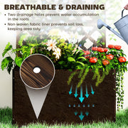 Wooden Planter with Trellis Freestanding Raised Garden Bed with Liner for Outdoor Plants by Outsunny