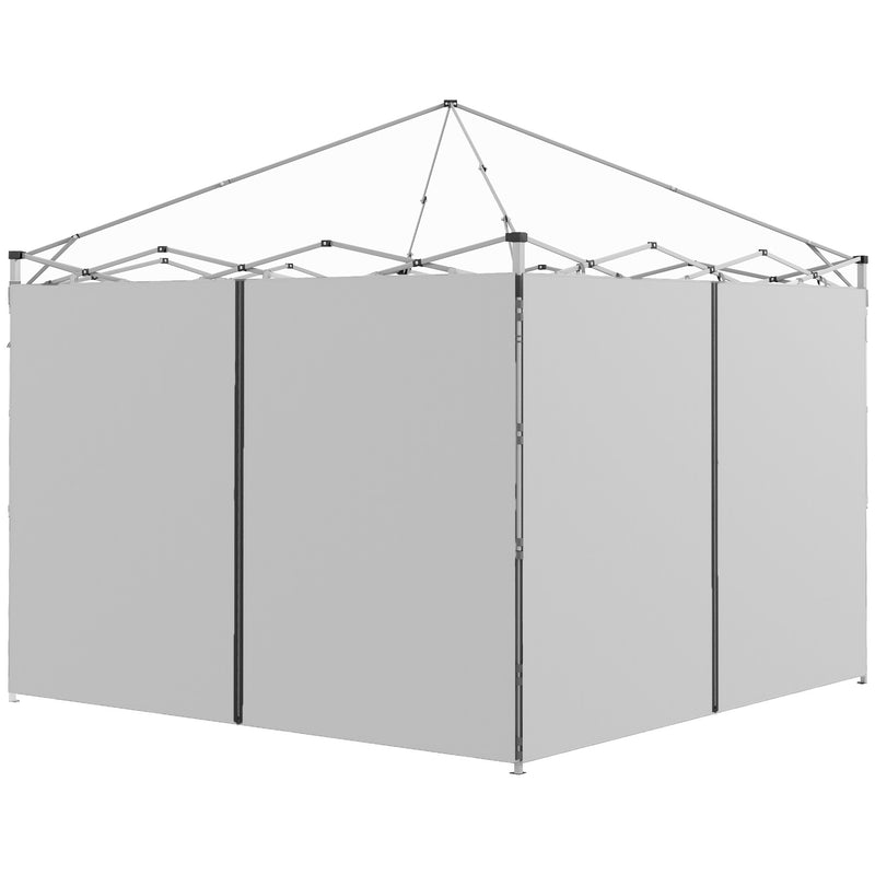 Set of 2 Grey Gazebo Side Walls with Zips 3x3m Easy Replacement for Outdoor Shelters