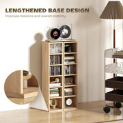 CD and Media Storage Shelves Set of 2 with Adjustable Compartments Oak AOSOM
