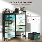 8 Drawer Chest of Drawers with Spacious Storage for Bedroom or Living Room Blue